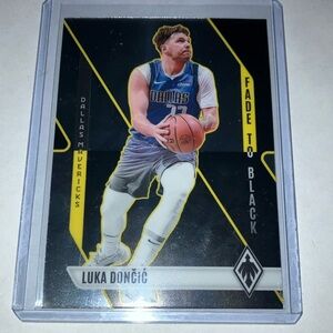 2023-24 Panini Flux Luka Dončić Fade to Black Dallas Mavericks Trading Card